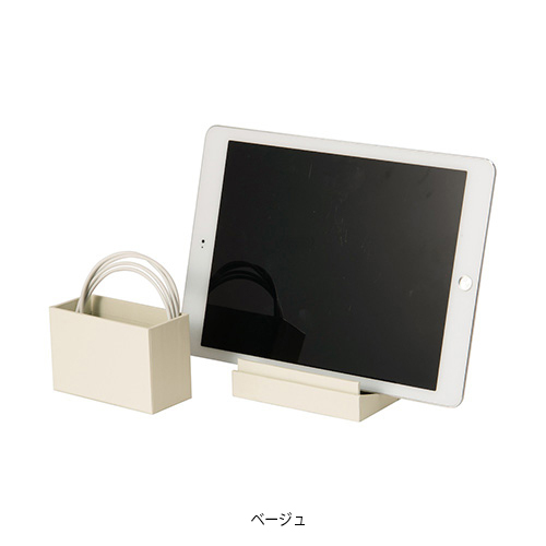 ナカバヤシ　タブレットスタンド＆ケーブルケース　ベージュ【受発注商品】